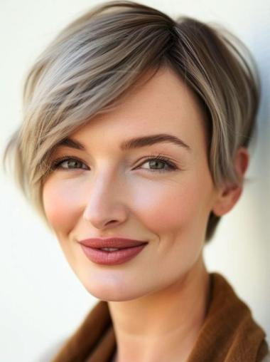 Short Blonde Bob Wig Wavy 6" Lace Front Synthetic Wigs