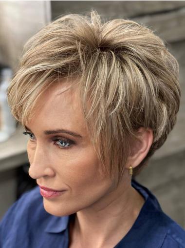 Sassy Short Wigs 6" Monofilament Synthetic With Bangs Wigs