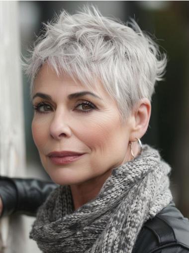 Real Human Hair Short Wigs Boycuts 4" Straight Wigs