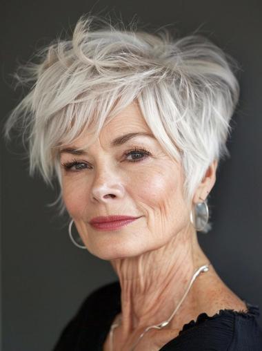 Short Wig Hairstyles With Bangs 6" Straight Monofilament Wigs