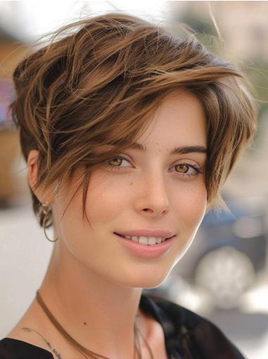 Ladies Short Hair Wigs Monofilament 6" Layered Wigs