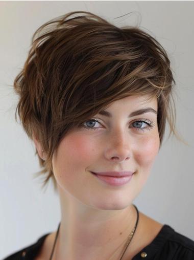 Short Pixie Haircut Wigs Synthetic Wavy 6" Wigs