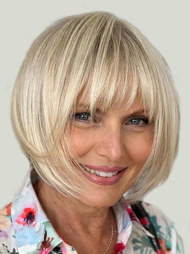 Short Hairstyle Wigs Human Hair 8" Monofilament Bobs Straight Wigs