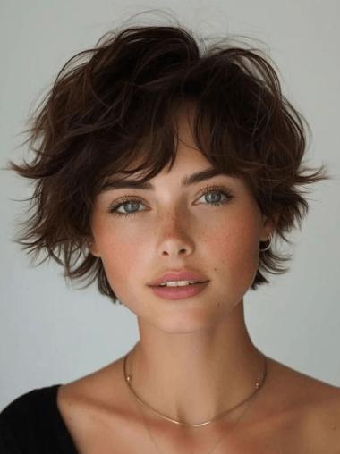 Short Wet And Wavy Wig Synthetic Wavy 6" Wigs