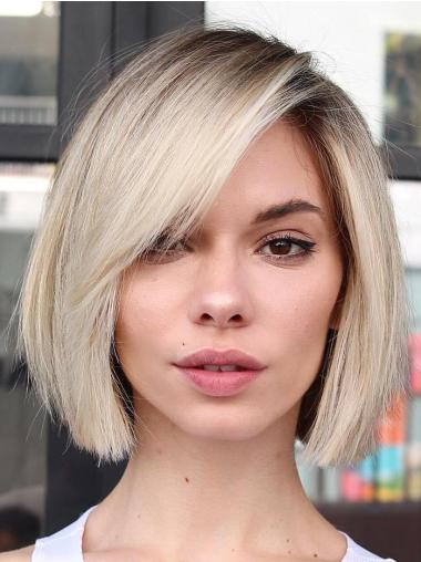 Short Pixie Blonde Wigs Straight 10" Monofilament Synthetic Wigs