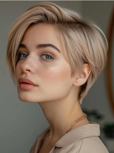 Short Bob Wigs Human Hair Straight 6" Lace Front Wigs