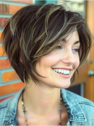 Short Wigs For Women Straight 6" Monofilament Synthetic Wigs