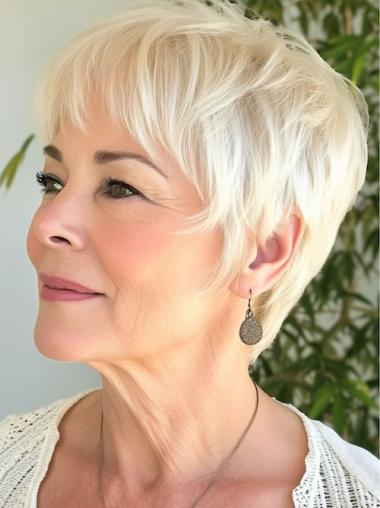 Short Human Hair Wigs Boycuts Monofilament 4" Wigs