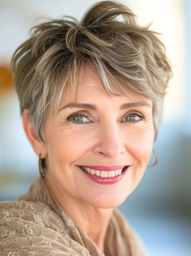 Wig For Short Hair Monofilament With Bangs 6" Synthetic Wigs