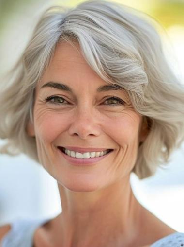 Short Grey Wigs For Sale Monofilament Layered 8" Synthetic Wigs