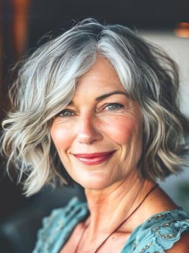 Short Grey Wigs Bobs Monofilament 10" Wigs