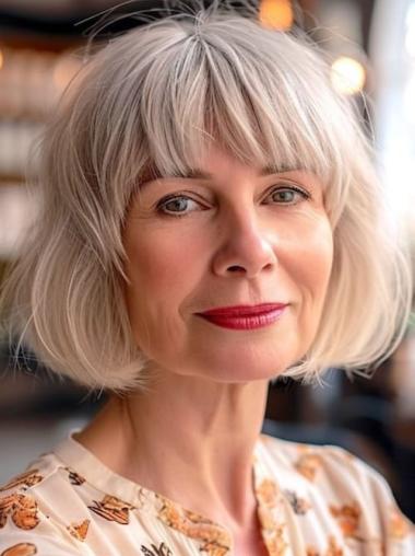 Short Bob Wigs Grey Monofilament 10" Wigs