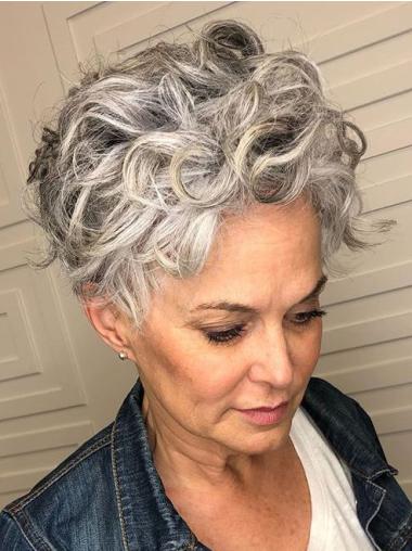 Short Grey Wigs Layered Monofilament 6" Wigs