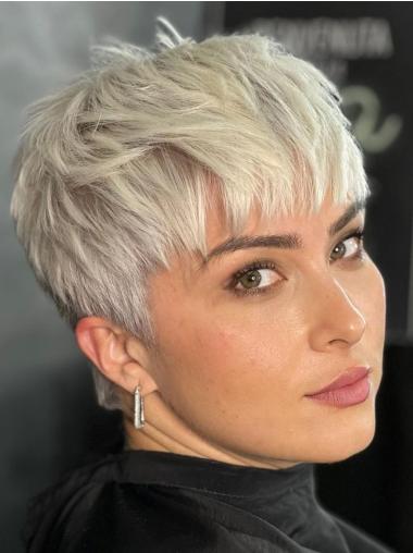 Short Pixie Wigs Human Hair Straight 4" Lace Front Wigs