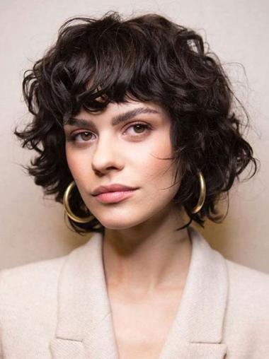 Short Curly Wigs For Black Hair Layered Monofilament 10" Wigs