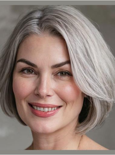 Short Grey Wigs For Women Monofilament 8" Synthetic Wigs