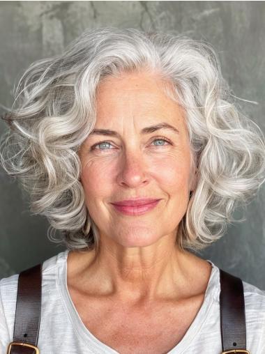 Silver Grey Short Wigs Layered Monofilament 10" Wigs