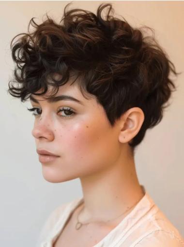 Short Pixie Wigs For Black Hair 8" Synthetic Monofilament Wigs