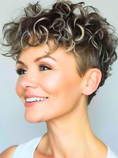 Short Pixie Wig 6" Lace Front Synthetic With Bangs Wigs