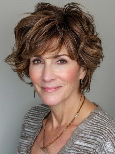 Short Hairstyle Wigs Human Hair Wavy 6" Lace Front Wigs