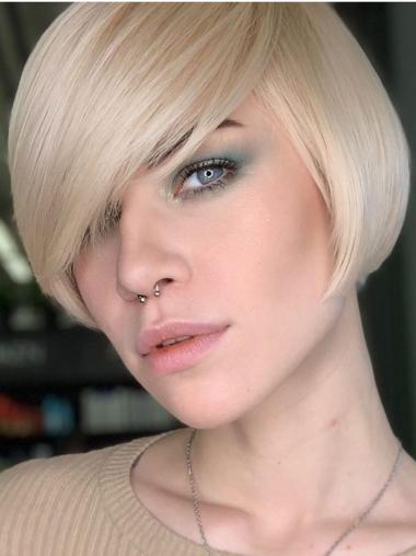 Natural Looking Short Wigs Straight 8" Lace Front Synthetic Wigs