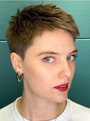 Short Hair Lace Front Wigs Straight Synthetic 4" Boycuts Wigs