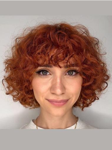 Short Wigs For Older Women Curly 10" Monofilament Synthetic Wigs