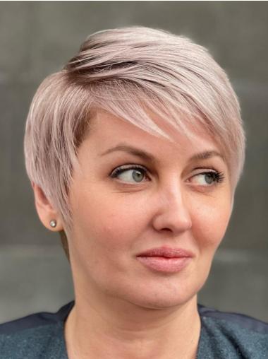 Wigs Short Hairstyles Monofilament With Bangs 4" Synthetic Wigs