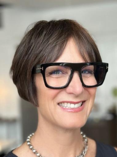 Black Short Wigs Wavy 6" Monofilament Synthetic Wigs