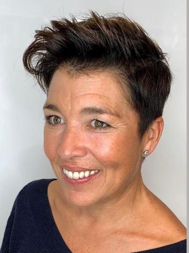 Short Black Hair Wigs Monofilament Boycuts 4" Synthetic Wigs