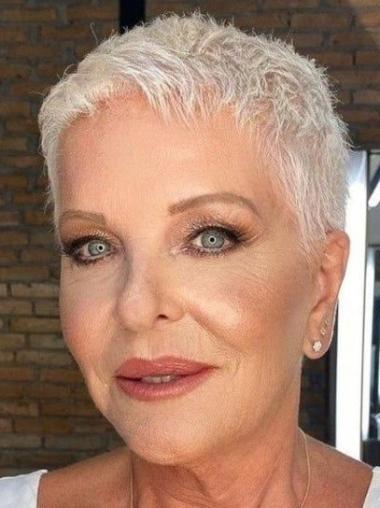 Short Gray Hair Wigs Synthetic Straight 4" Wigs