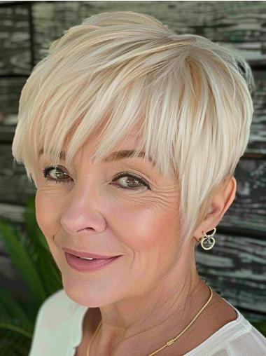 Short Cut Wigs Human Hair Straight 6" Blonde Wigs