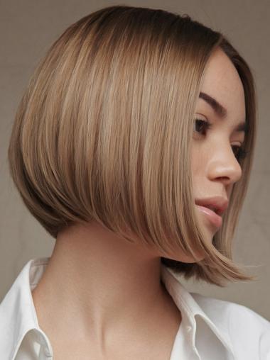 Blonde Bob Wigs For Women Straight Synthetic 10" Chin Length Wigs