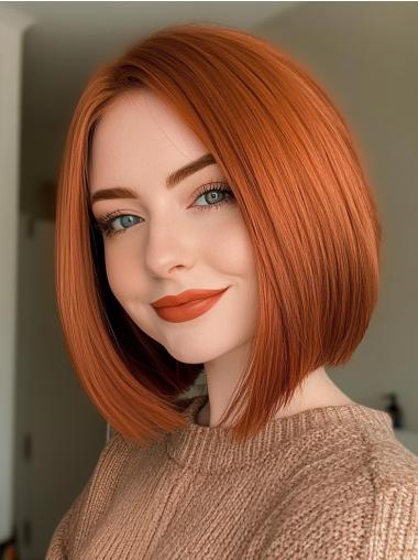 Copper Bob Wigs Straight Synthetic 10" Chin Length Wigs