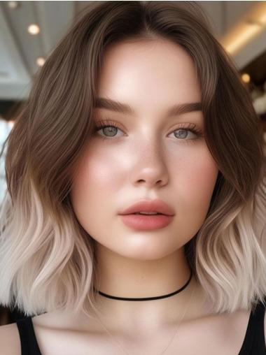 Bob Hair Wig Lace Front 12" Synthetic Layered Wavy Wigs