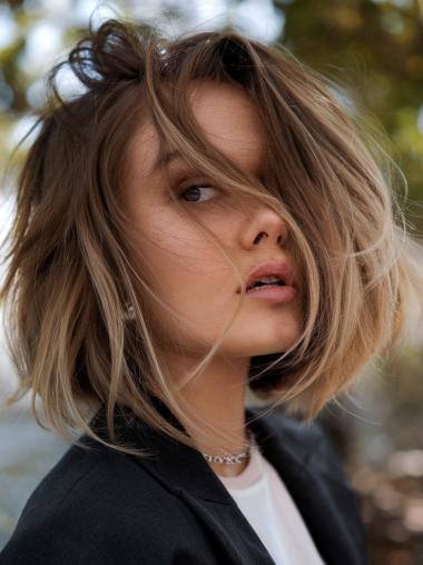 Wigs Bob Wavy Synthetic 10" Chin Length Wigs