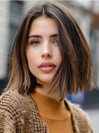 Bob Style Wigs Sale Lace Front 12" Remy Human Hair Layered Wigs