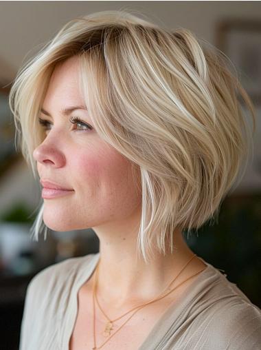 Lace Front Bob Wigs Layered 10" Straight Chin Length Wigs