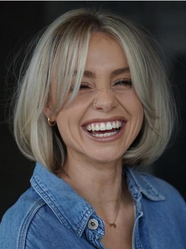 Bob Lace Wigs With Bangs 10" Straight Chin Length Wigs