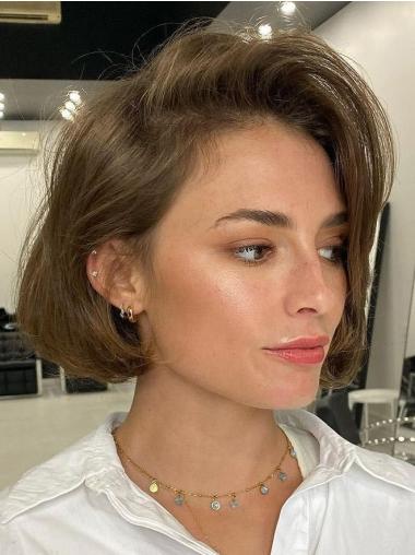 Short Bob Cut Wigs Layered Synthetic 8" Monofilament Wigs