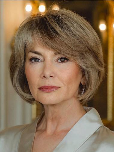 Blonde Short Bob Wig Layered Synthetic 8" Lace Front Wigs