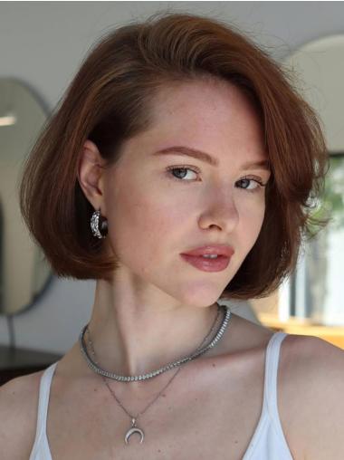 French Bob Wig Wavy Synthetic Chin Length Layered Wigs