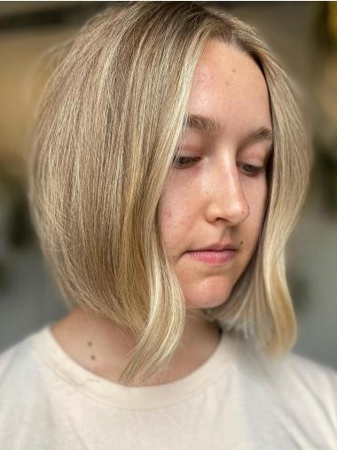 Bob Wig For Thick Hair Synthetic Layered Straight Monofilament Wigs