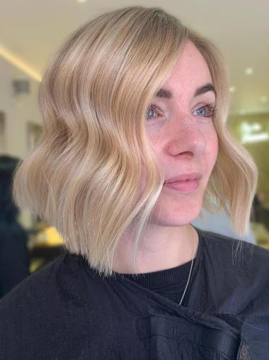 Ladies Wigs Bob Style Synthetic Layered Wavy Monofilament Wigs