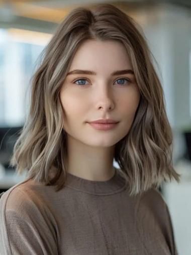 Women'S Bob Wig Monofilament Shoulder Length 12" Layered Wigs