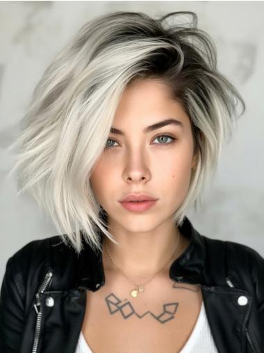 Bob Wigs For Women Synthetic Lace Front 10" With Bangs Wigs