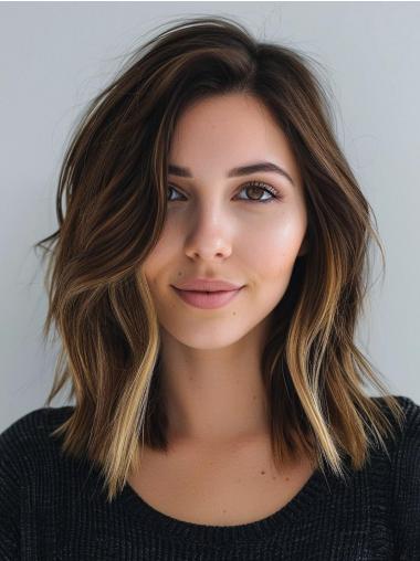 Bob Wigs For Women Wavy Synthetic Shoulder Length Layered Wigs
