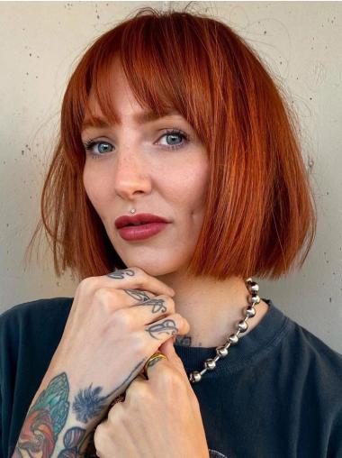 Ladies Bobs Wigs Monofilament Chin Length 10" With Bangs Wigs