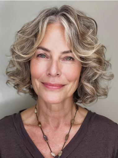 Bob Hairstyle Wigs Layered Chin Length Curly Synthetic Wigs