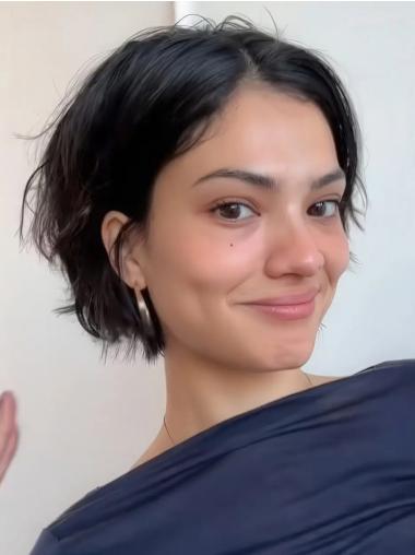 Short Straight Bob Wigs Layered Synthetic 8" Monofilament Wigs